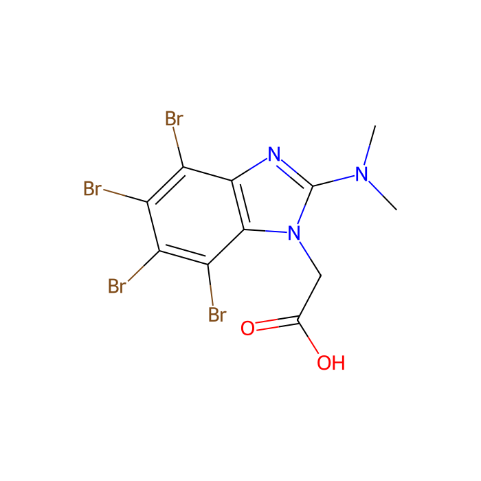 2-[4,5,6,7-tetrabromo-2-(dimethylamino)benzimidazol-1-yl]acetic acid, 酪蛋白激酶 2 抑制剂；α 1 多肽亚基；酪蛋白激酶 2 抑制剂；α 原多肽亚基