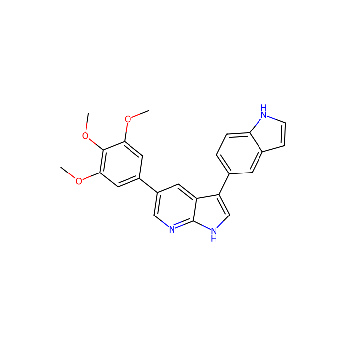 5-[5-(3,4,5-trimethoxyphenyl)-1H-pyrrolo[2,3-b]pyridin-3-yl]-1H-indole, 抑制丝裂原活化蛋白激酶激酶 11