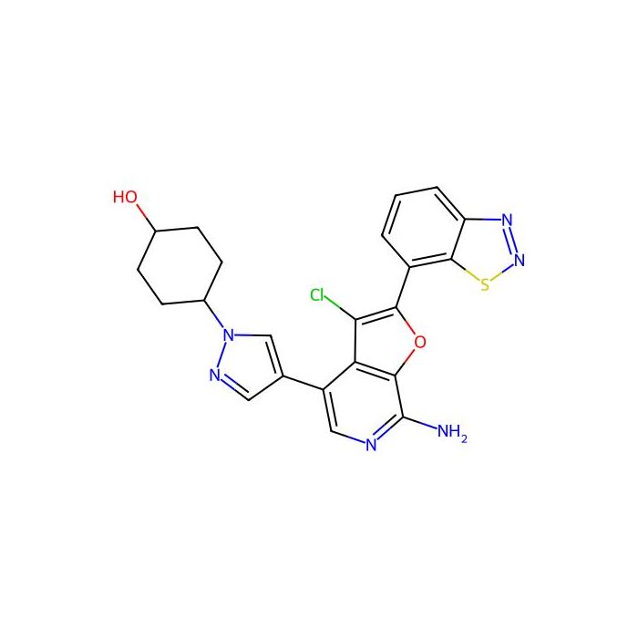 Trans-4-{4-[7-Amino-2-(1,2,3-Benzothiadiazol-7-Yl)-3-Chlorofuro[2,3-C]pyridin-4-Yl]-1h-Pyrazol-1-Yl}cyclohexanol