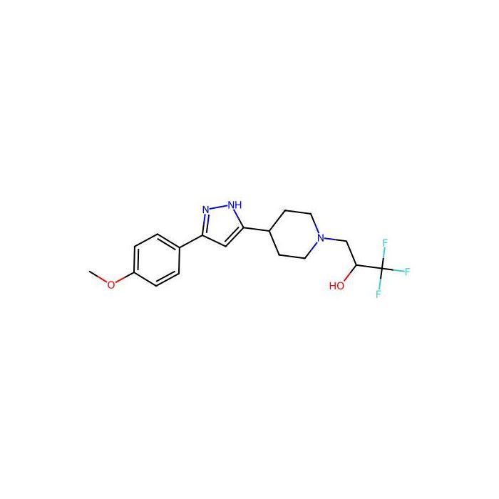 1,1,1-trifluoro-3-{4-[5-(4-methoxyphenyl)-1H-pyrazol-3-yl]piperidino}-2-propanol