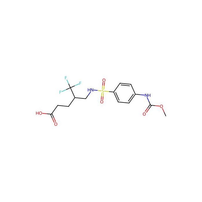 5,5,5-Trifluoro-4-({4-[(methoxycarbonyl)amino]benzenesulfonamido}methyl)pentanoic acid