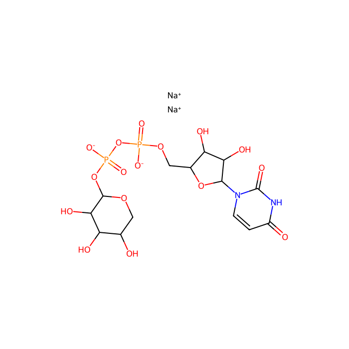 Uridine 5'-(二磷酸三氢),P'-α-D-吡喃木糖酯二钠盐