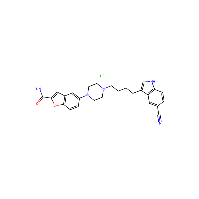 维拉佐酮 盐酸盐, 羟色胺 1a (5-HT1a) 受体部分激动剂