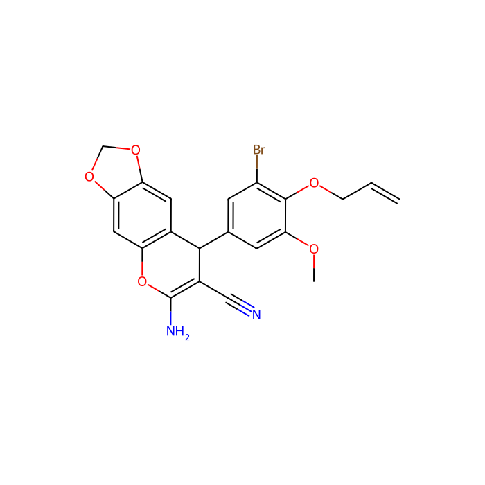 8H-1,3-Dioxolo[4,5-g][1]benzopyran-7-carbonitrile, 6-amino-8-[3-bromo-5-methoxy-4-(2-propen-1-yloxy)phenyl]- (ACI)