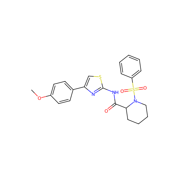 1-苯磺酰基-N-[4-（4-甲氧基苯基）-1，3-噻唑-2-基]哌啶-2-甲酰胺