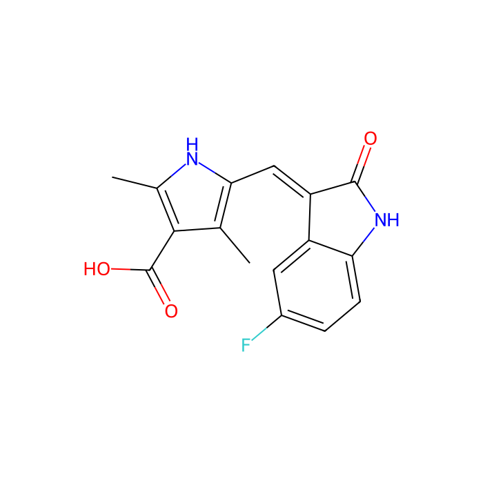 5-((Z)-(5-氟-2-氧代吲哚烷-3-亚基)甲基)-2,4-二甲基-1H-吡咯-3-羧酸