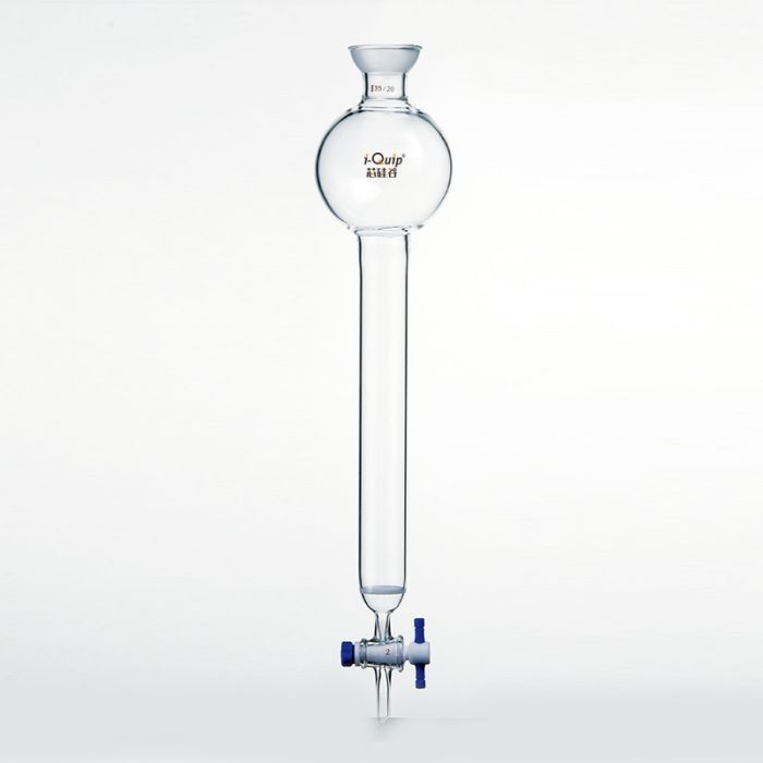球磨口具砂板存储球闪式层析柱,带四氟节门