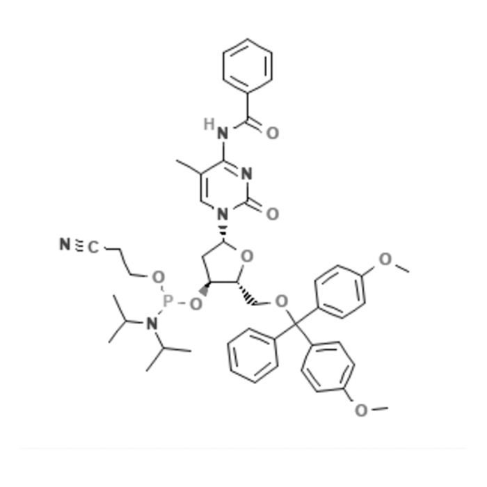 N4-苯甲酰基-5-甲基-5'-O-DMT-脱氧胞苷亚磷酰胺单体