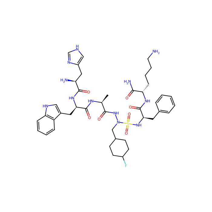 (2S)-6-amino-2-[(2R)-2-({[(2S)-2-[(2R)-2-[(2S)-2-amino-3-(1H-imidazol-4-yl)propanamido]-3-(1H-indol-3-yl)propanamido]-N'-[(4-fluorocyclohexyl)methyl]propanehydrazido]sulfonyl}amino)-3-phenylpropanamido]hexanamide, CD36 分子拮抗剂
