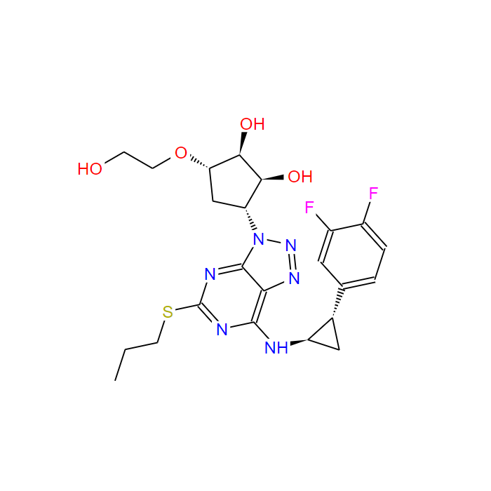 替卡格雷(AZD6140), 嘌呤能受体 P2Y12 负异调节剂