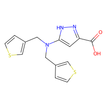 3-[bis(thiophen-3-ylmethyl)amino]-1H-pyrazole-5-carboxylic acid