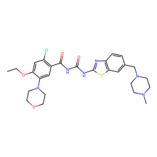 1-[2-chloro-4-ethoxy-5-(morpholin-4-yl)benzoyl]-3-{6-[(4-methylpiperazin-1-yl)methyl]-1,3-benzothiazol-2-yl}urea