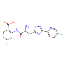 (4R)-2-[[(2S)-2-amino-3-[3-(5-fluoropyridin-2-yl)-1,2,4-oxadiazol-5-yl]propanoyl]amino]-4-methylcyclohexene-1-carboxylic acid